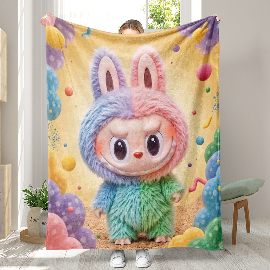 Labubu printed Throw Blanket soft flannel Blanket