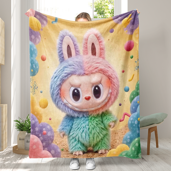 Labubu printed Throw Blanket soft flannel Blanket