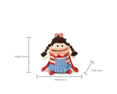 Crocheted Adorably Ugly Big Mouth Doll Crossbody Bag