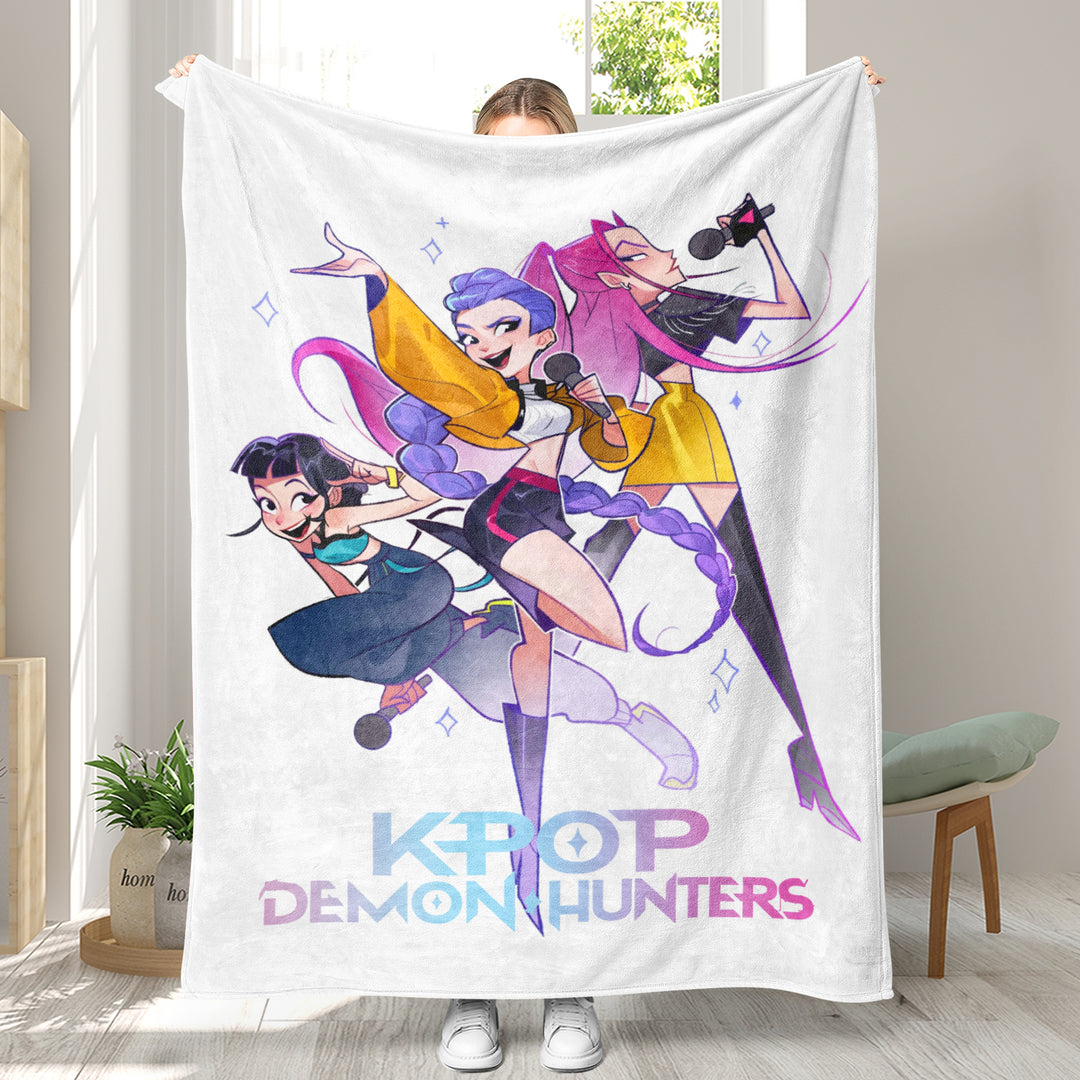 Kpop demon Hunters Throw Blanket soft flannel Blanket