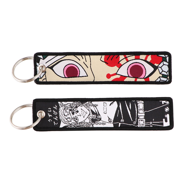 Demon Slayer Woven Label Fabrics keychain bag pendant