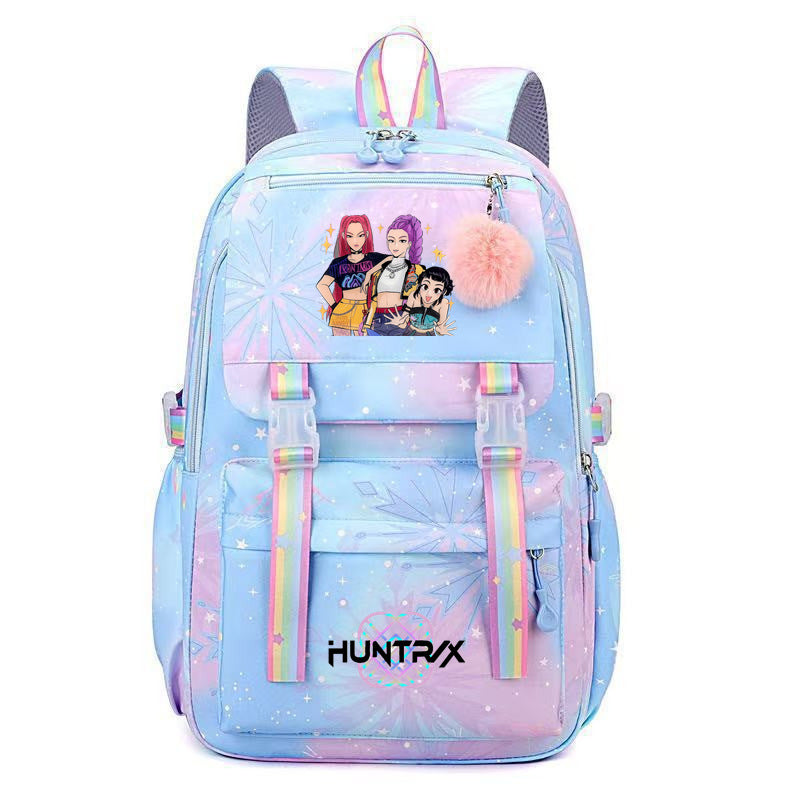 KDH K-pop inspired large-capacity student backpacks-blue