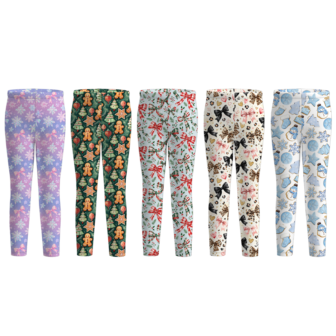 Girls Christmas Leggings Holiday Festive Loungewear