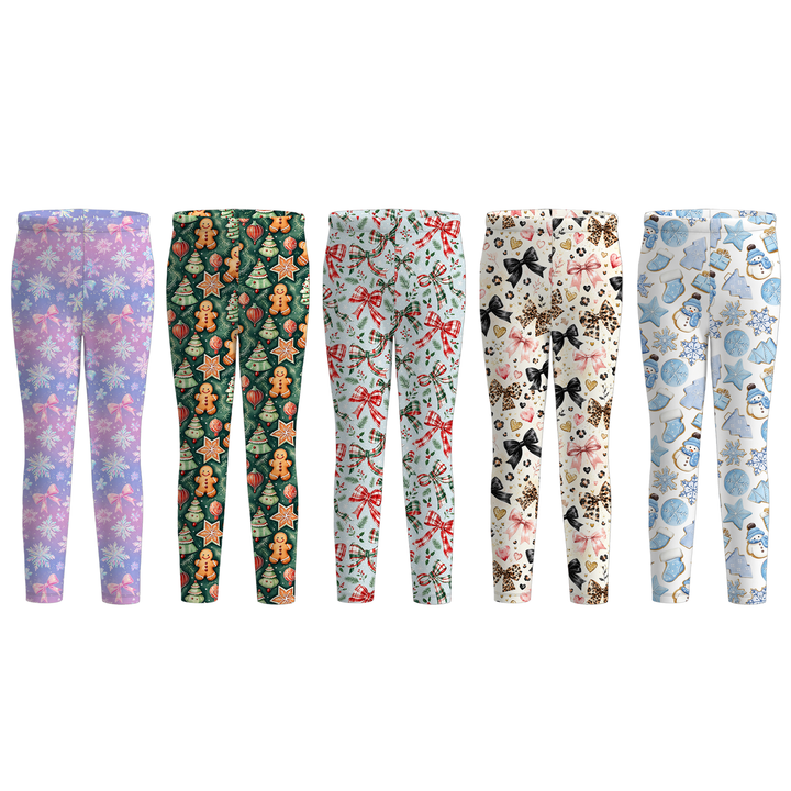 Girls Christmas Leggings Holiday Festive Loungewear