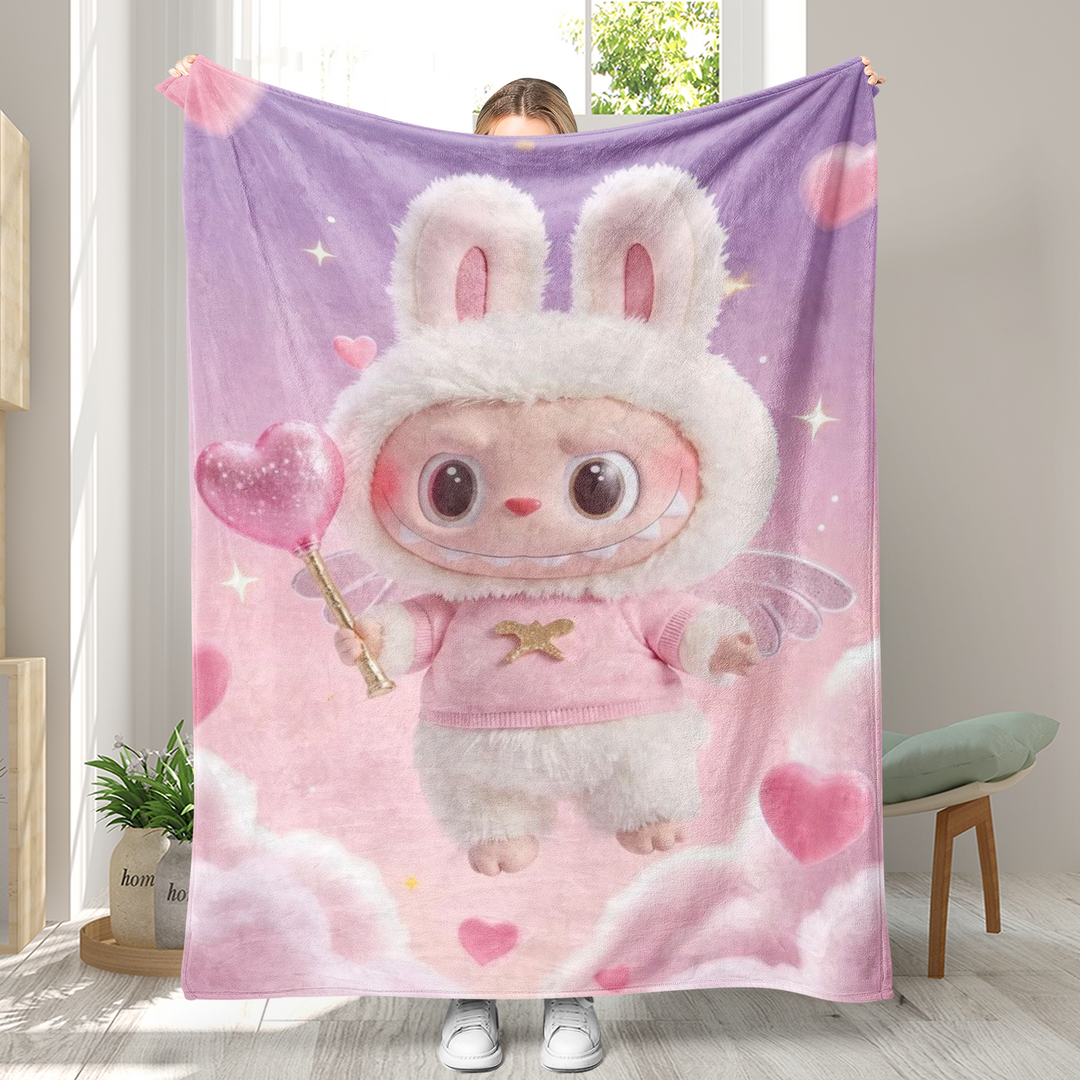 Labubu printed Throw Blanket soft flannel Blanket