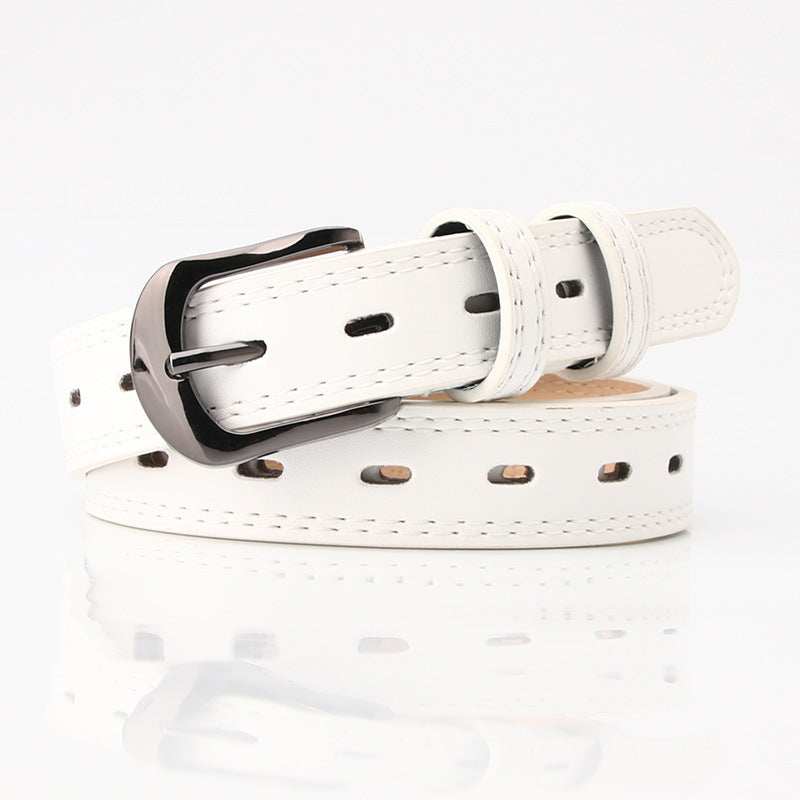 Women's fashion belt with double-line versatile belt