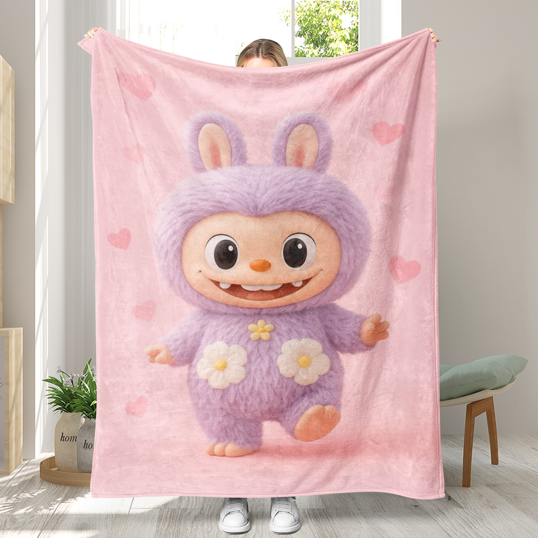 Labubu printed Throw Blanket soft flannel Blanket
