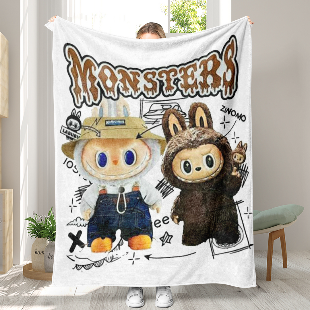 Labubu printed Throw Blanket soft flannel Blanket