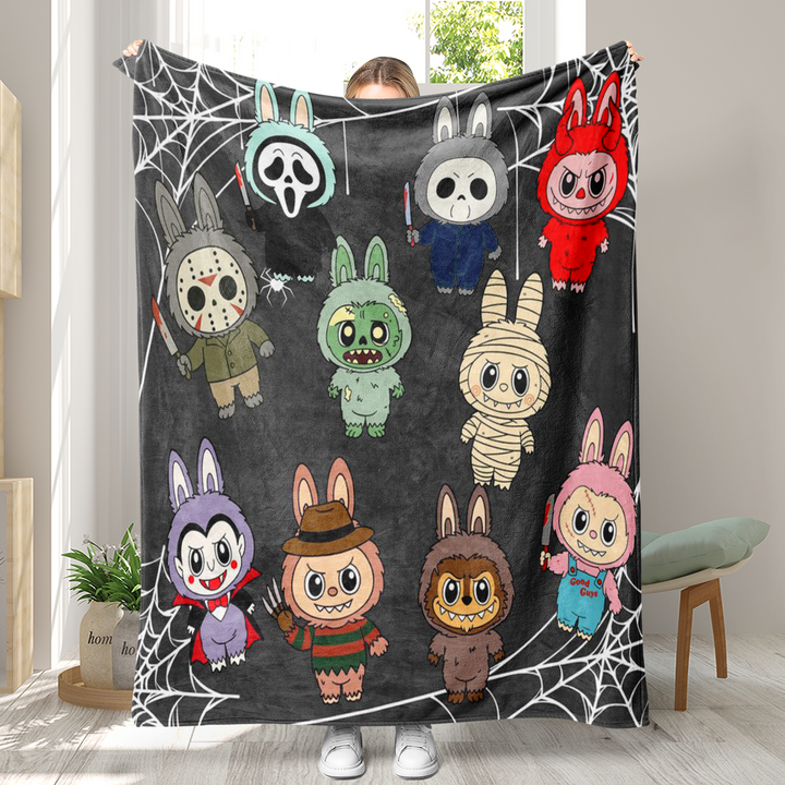 Labubu printed Throw Blanket soft flannel Blanket