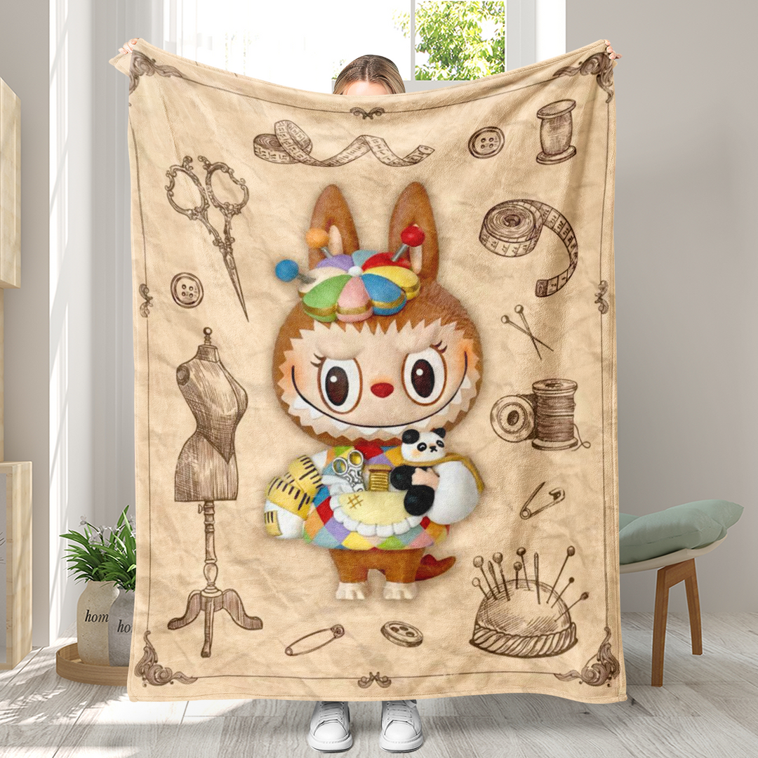 Labubu printed Throw Blanket soft flannel Blanket