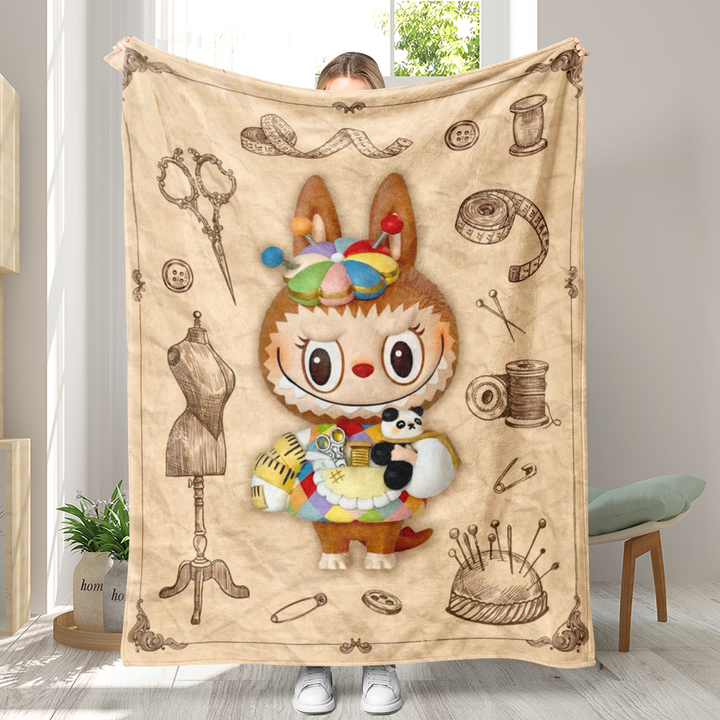 Labubu printed Throw Blanket soft flannel Blanket