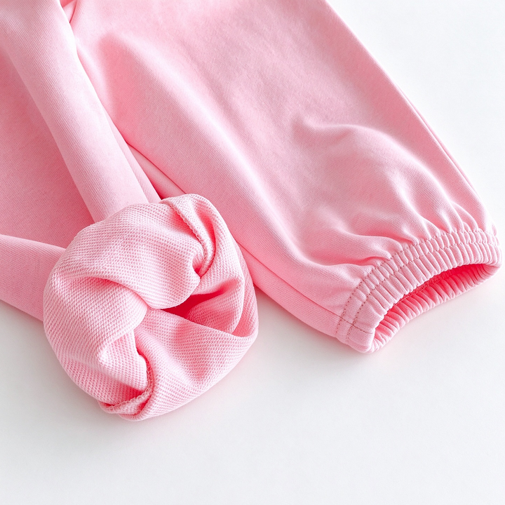 Girls "BREAD" Embroidered Patch Sweatshirt and Sweatpants 2-Piece Set