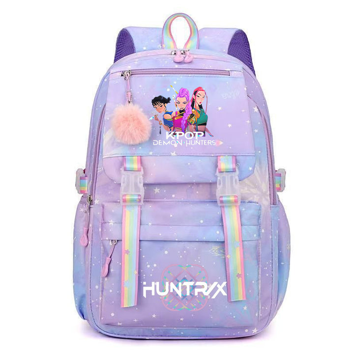 KDH K-pop inspired large-capacity student backpacks-purple