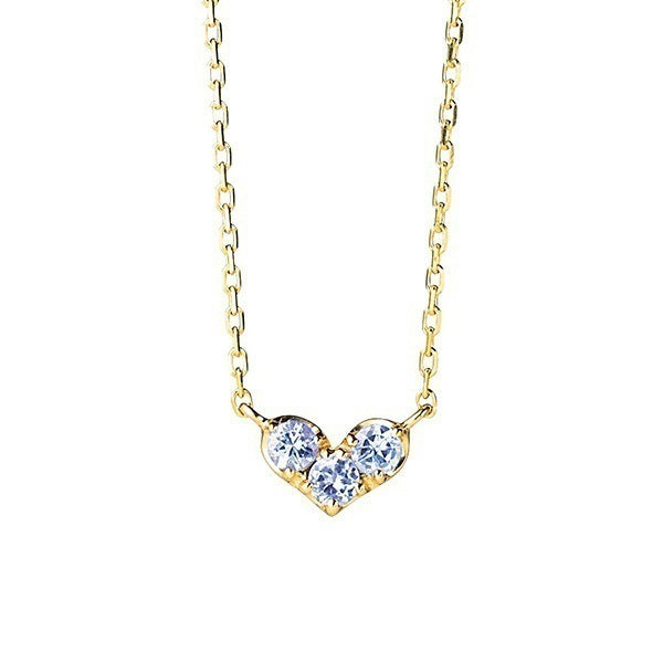 Valentine's Heart diamond gemstone necklace Birthstone Necklace