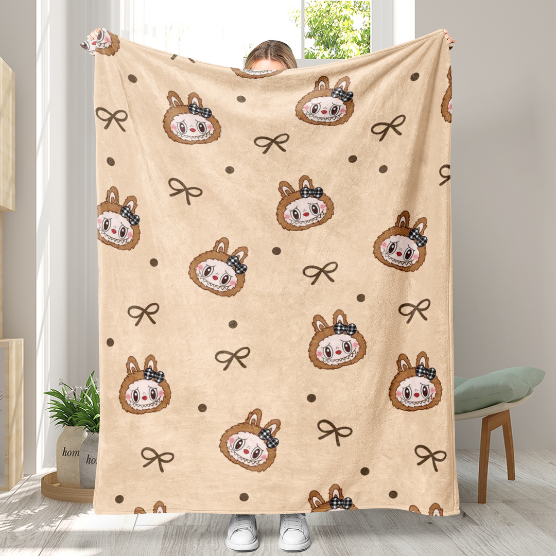 Labubu printed Throw Blanket soft flannel Blanket