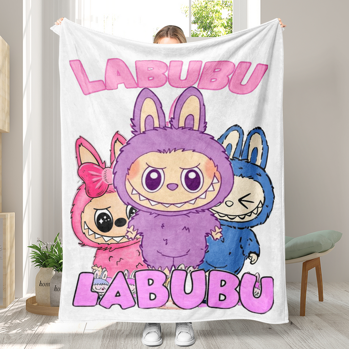 Labubu printed Throw Blanket soft flannel Blanket