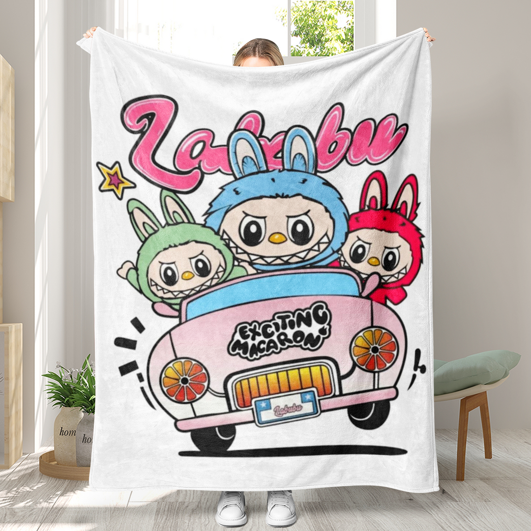 Labubu printed Throw Blanket soft flannel Blanket