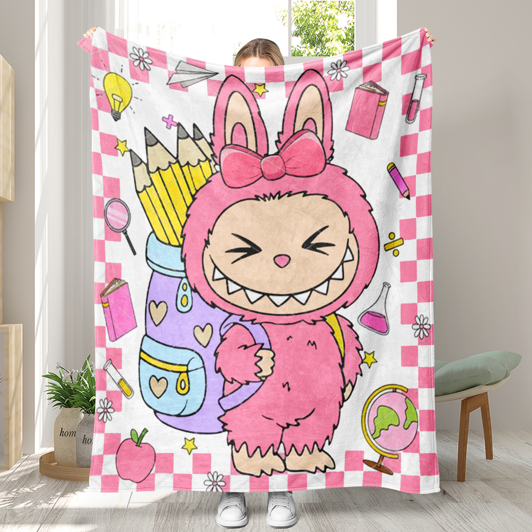 Labubu printed Throw Blanket soft flannel Blanket