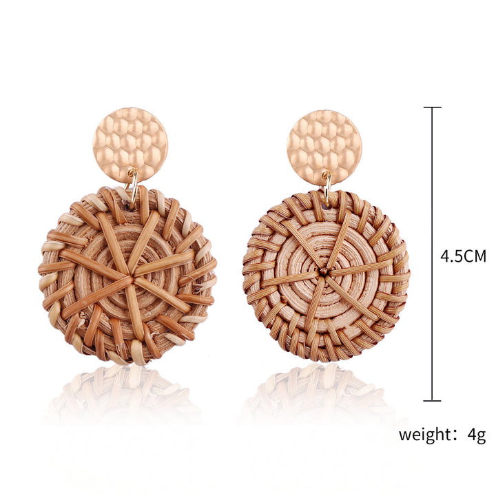 Boho straw earrings for women