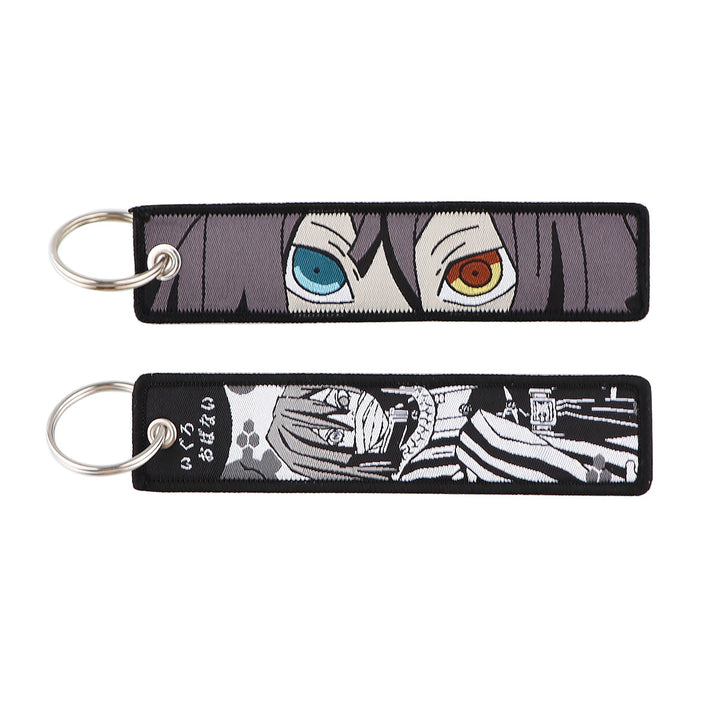 Demon Slayer Woven Label Fabrics keychain bag pendant