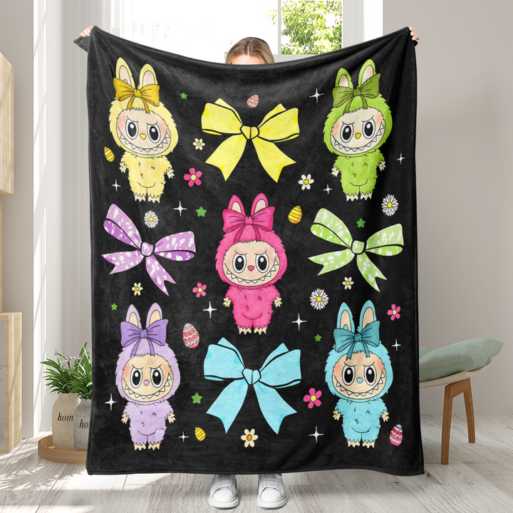 Labubu printed Throw Blanket soft flannel Blanket