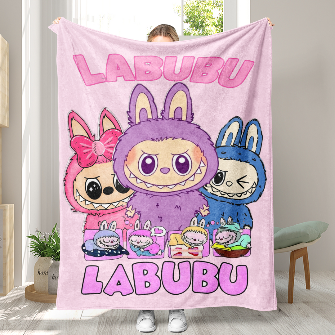 Labubu printed Throw Blanket soft flannel Blanket