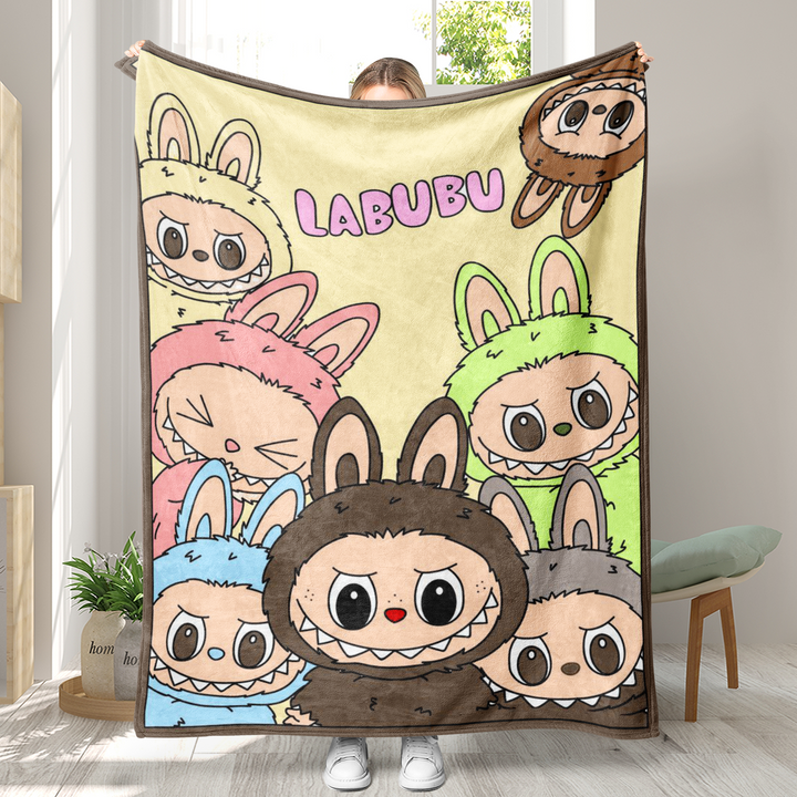 Labubu printed Throw Blanket soft flannel Blanket