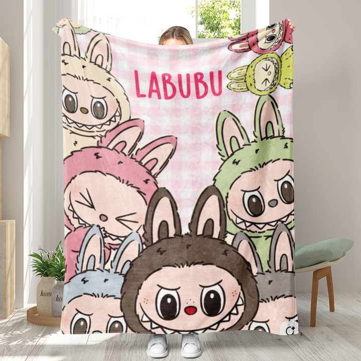 Labubu printed Throw Blanket soft flannel Blanket