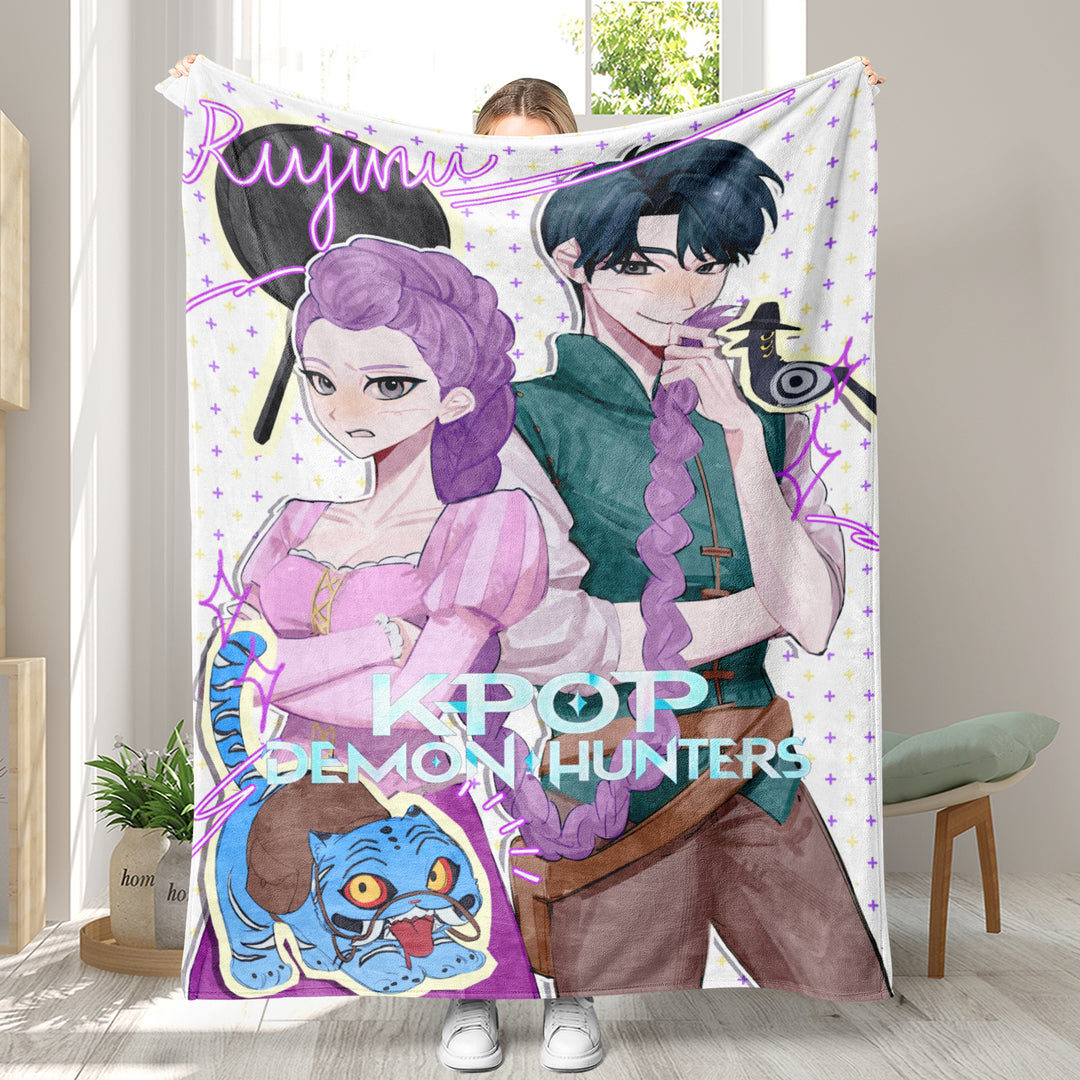 Kpop demon Hunters Throw Blanket soft flannel Blanket