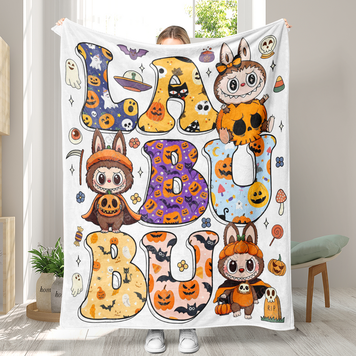 Labubu printed Throw Blanket soft flannel Blanket