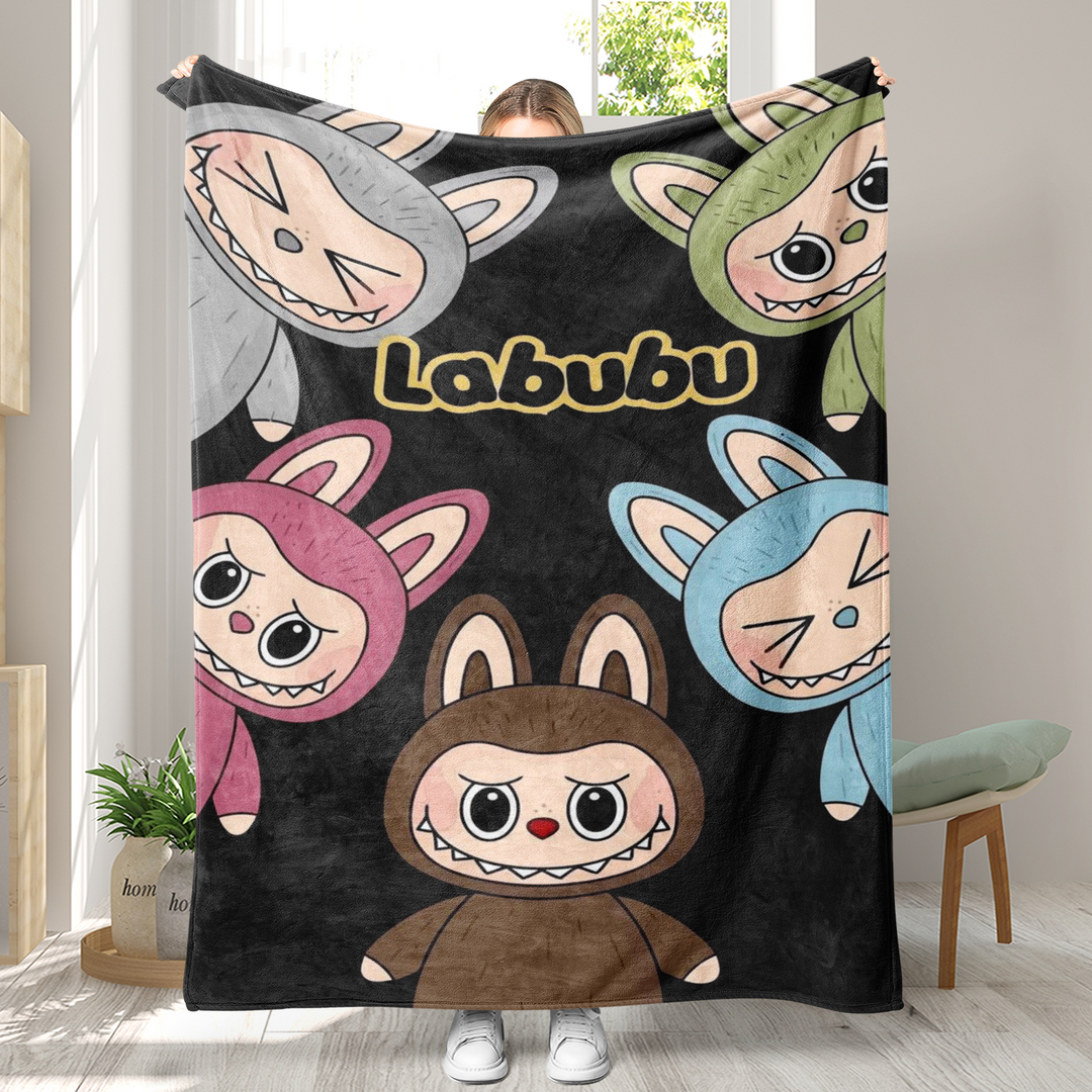 Labubu printed Throw Blanket soft flannel Blanket