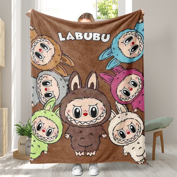 Labubu printed Throw Blanket soft flannel Blanket