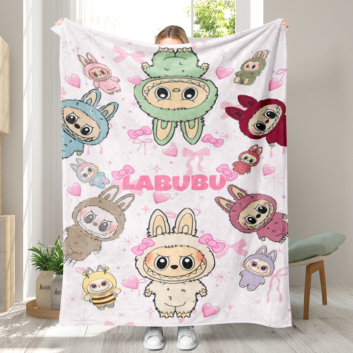 Labubu printed Throw Blanket soft flannel Blanket