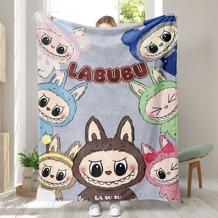 Labubu printed Throw Blanket soft flannel Blanket