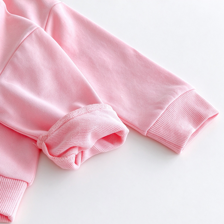 Girls "BREAD" Embroidered Patch Sweatshirt and Sweatpants 2-Piece Set