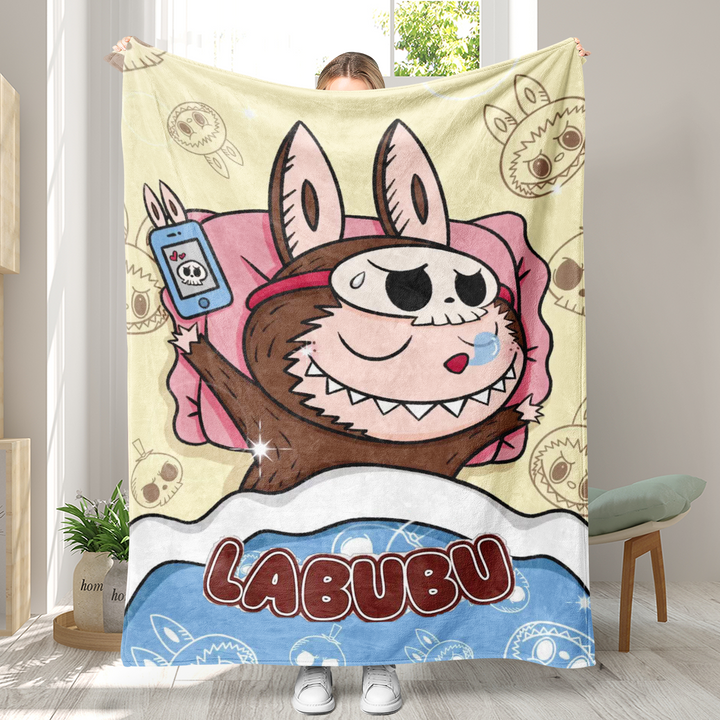 Labubu printed Throw Blanket soft flannel Blanket
