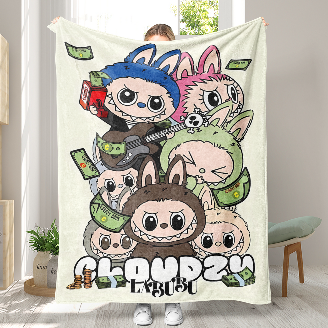 Labubu printed Throw Blanket soft flannel Blanket