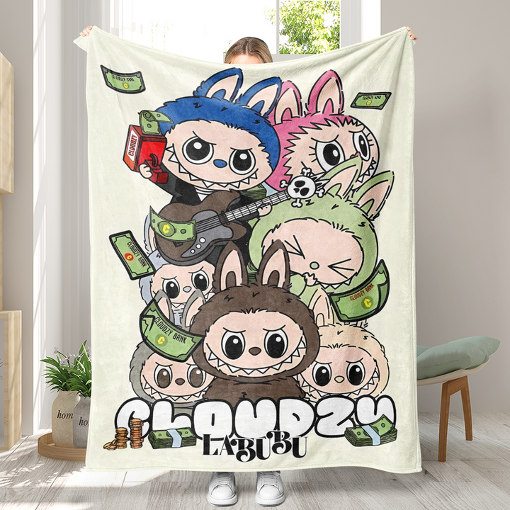 Labubu printed Throw Blanket soft flannel Blanket