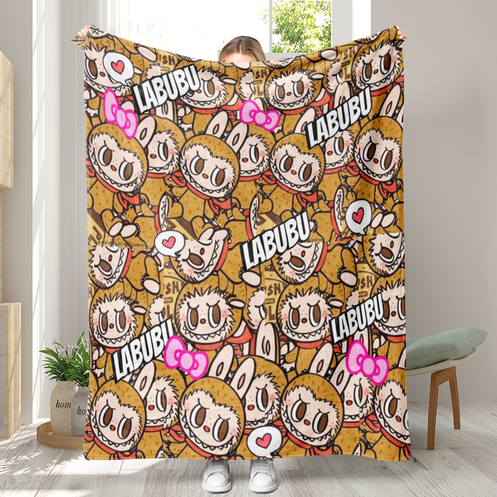 Labubu printed Throw Blanket soft flannel Blanket