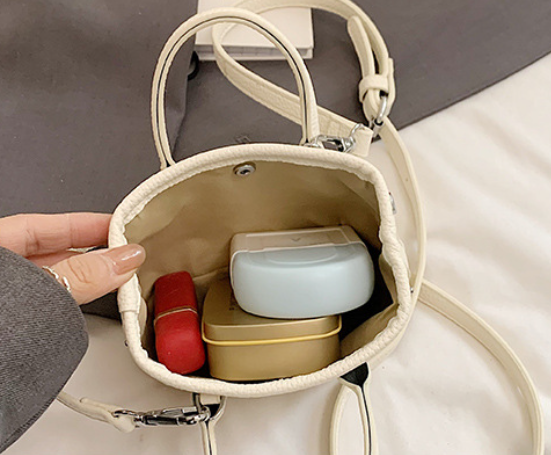Fashion bucket bag contrast color mini crossbody bag