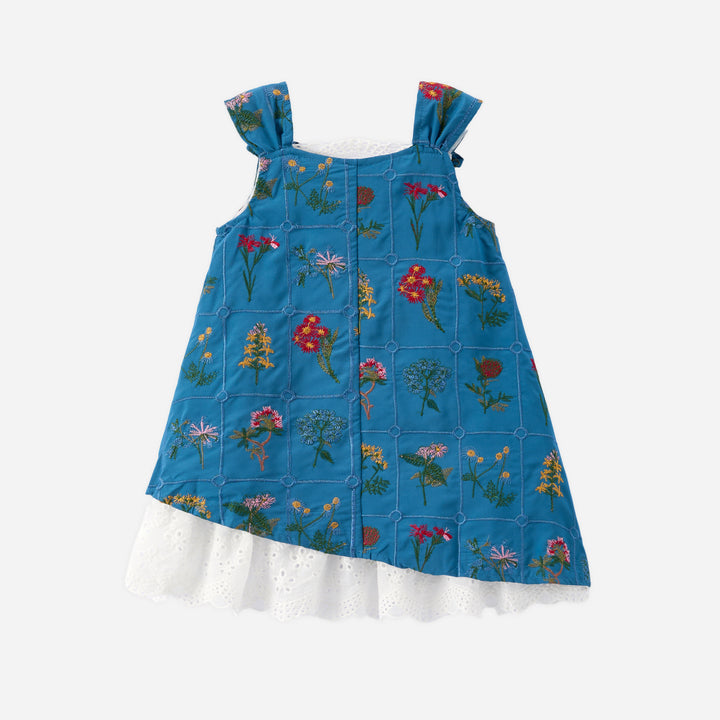 Summer Girls Floral Embroidered Lace Sleeveless Dress