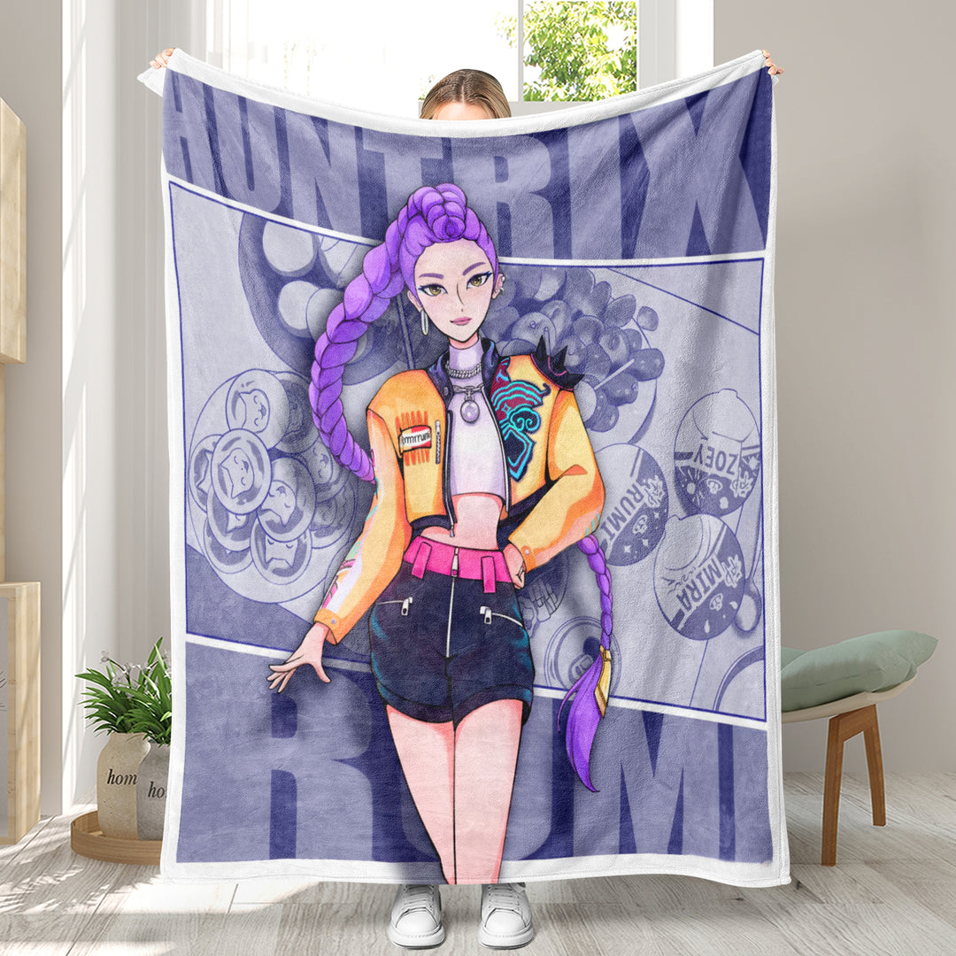 Kpop demon Hunters Throw Blanket soft flannel Blanket