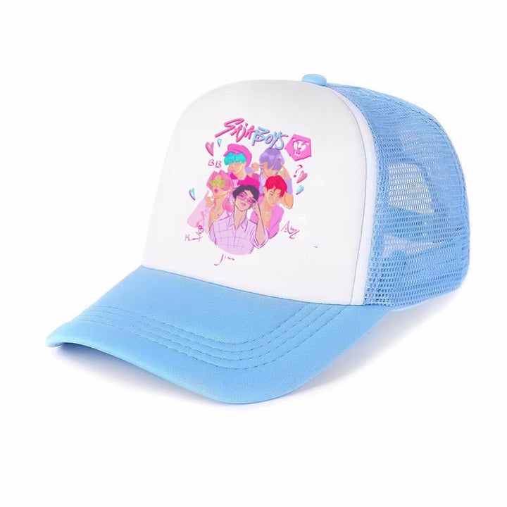 KDH K-pop inspired printed Mesh baseball cap for kids