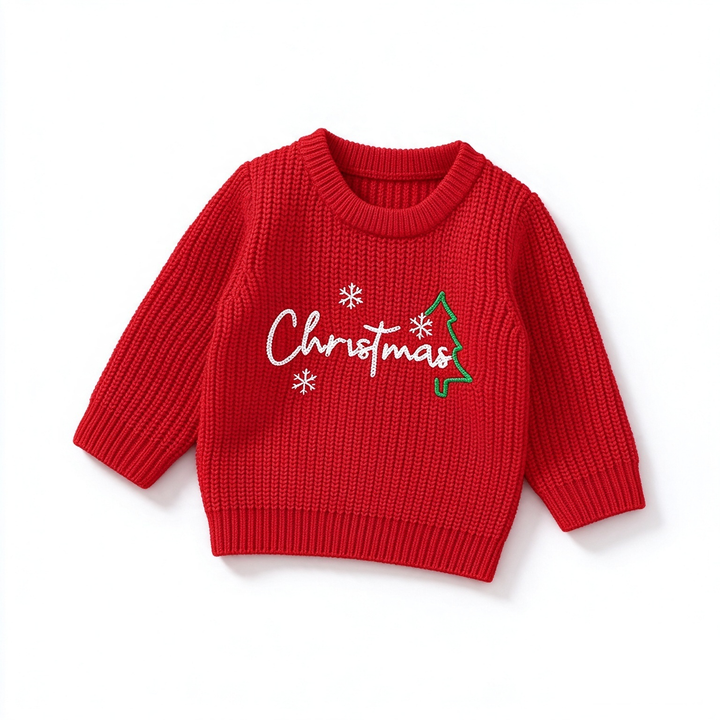 Baby Toddler Christmas Letter Embroidery Knit Sweater