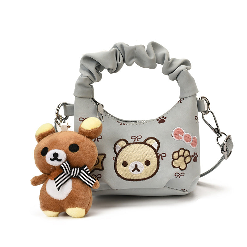 Cute Cartoon Bear Embroidered Handbag Crossbody bag for Girls