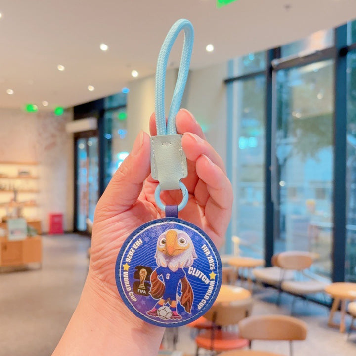 2026 World Cup mascot leather keychain bag charm