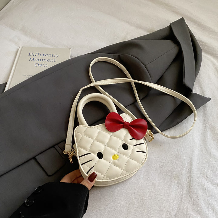 Embroidered Kitten & Bowknot Mini Handbag for Girls