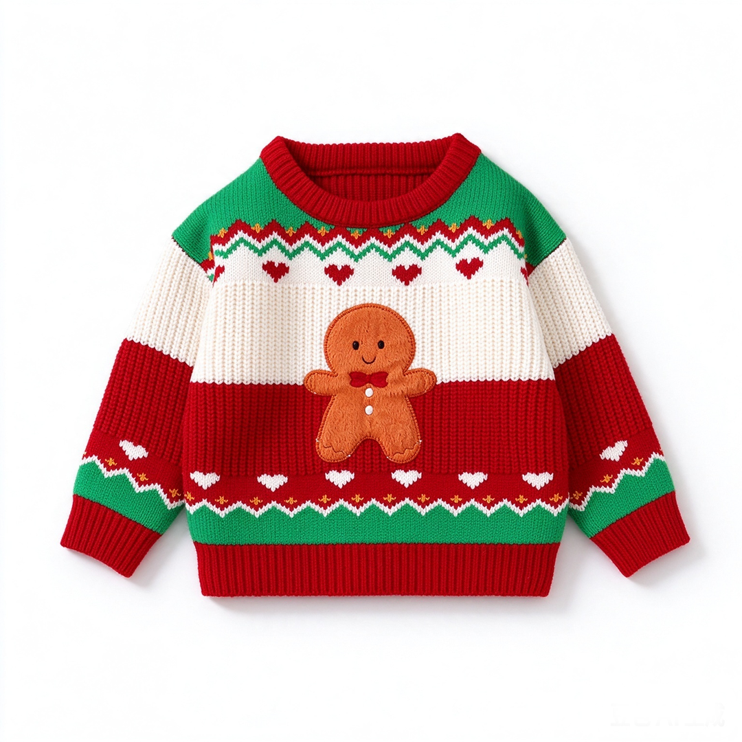 Christmas Gingerbread Man Knit Sweater For Baby