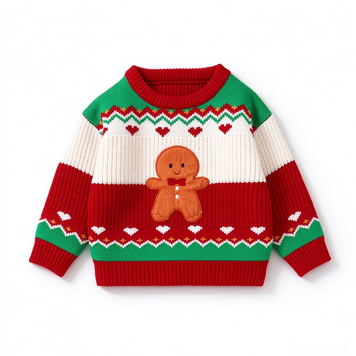 Christmas Gingerbread Man Knit Sweater For Baby