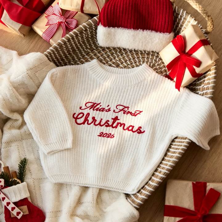 Personalized Embroidered Baby Kids Cotton Sweater Custom Name Adults Sweater